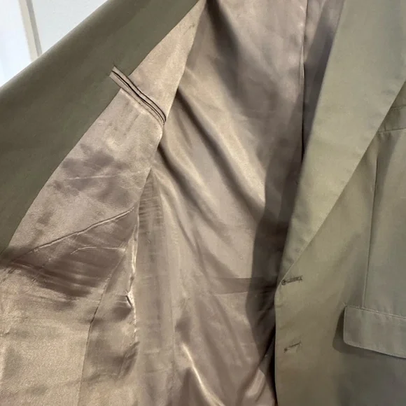 Brooks Brothers Poplin Cotton Blend Suit Size 39R 34x30 Olive Green Cuff Pant